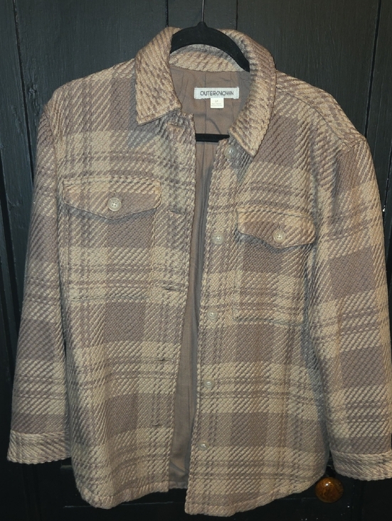 Outerknown Jackets & Blazers - Outerknown Mauve/ Dusty Rose Plaid Shirt Jacket